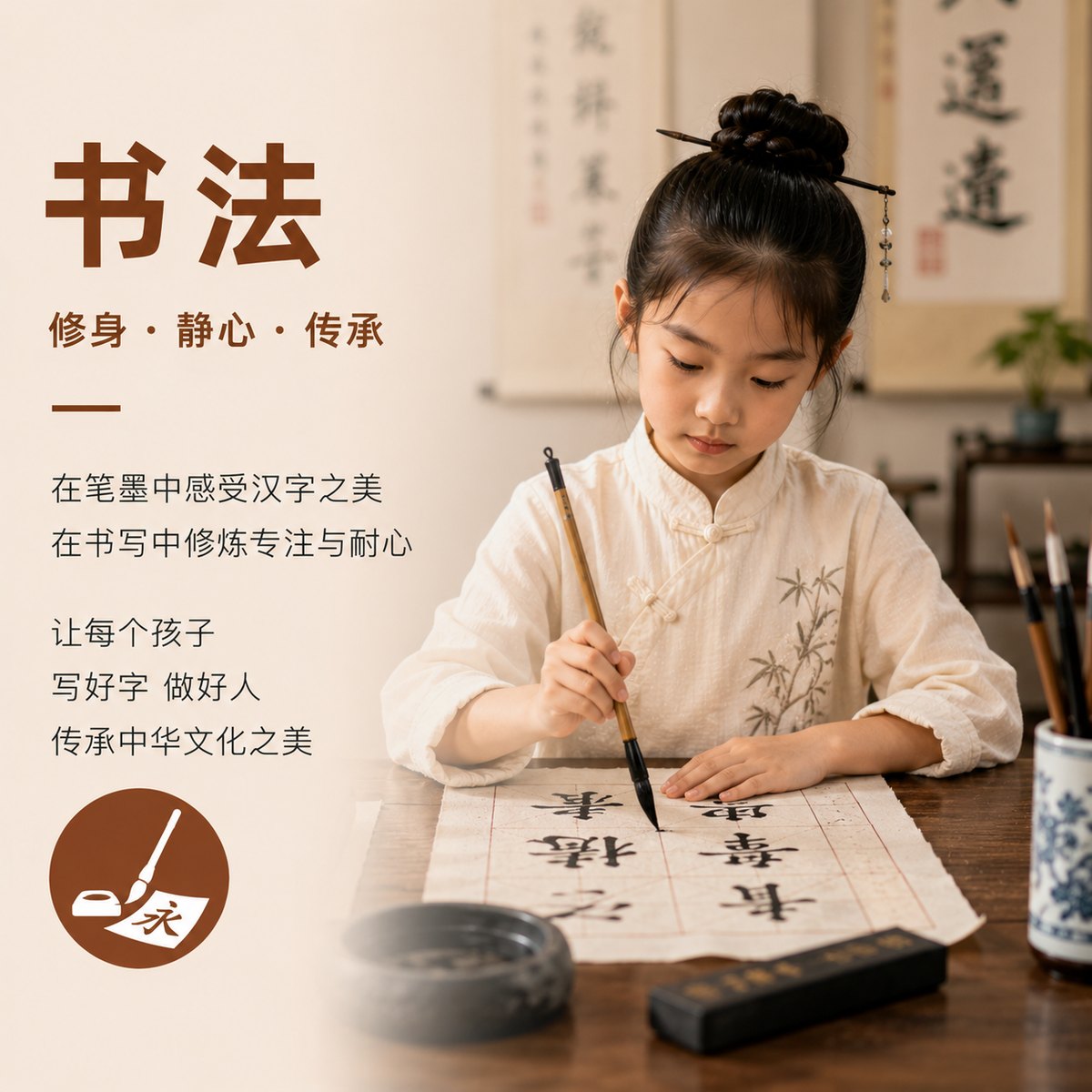 天梵艺术培训中心书法课程